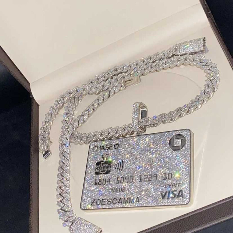 2026 New Necklace Moissanite Chain Buss Down Iced Fully Vvs perfume Moissanite Diamond Men cologne Sterling Large Silver Pendant Custom Hip Hopmoiss