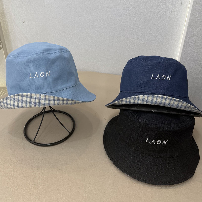 Koreanstyle doublesided vintage fisherman for women new springsummer outdoor travel large head circumference sun protection bucket hat