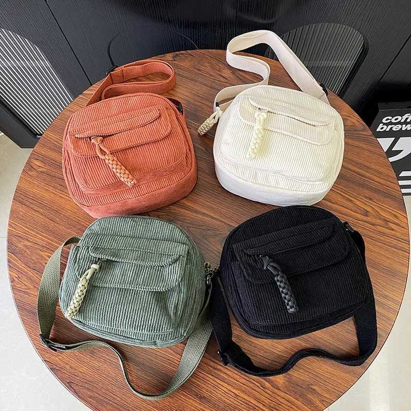 Shoulder Bags Women's Handbag Corduroy Schoolbag Internet Celebrity Women Ins Fashion Solid Color Casual Shoulder Messenger Bag H261016