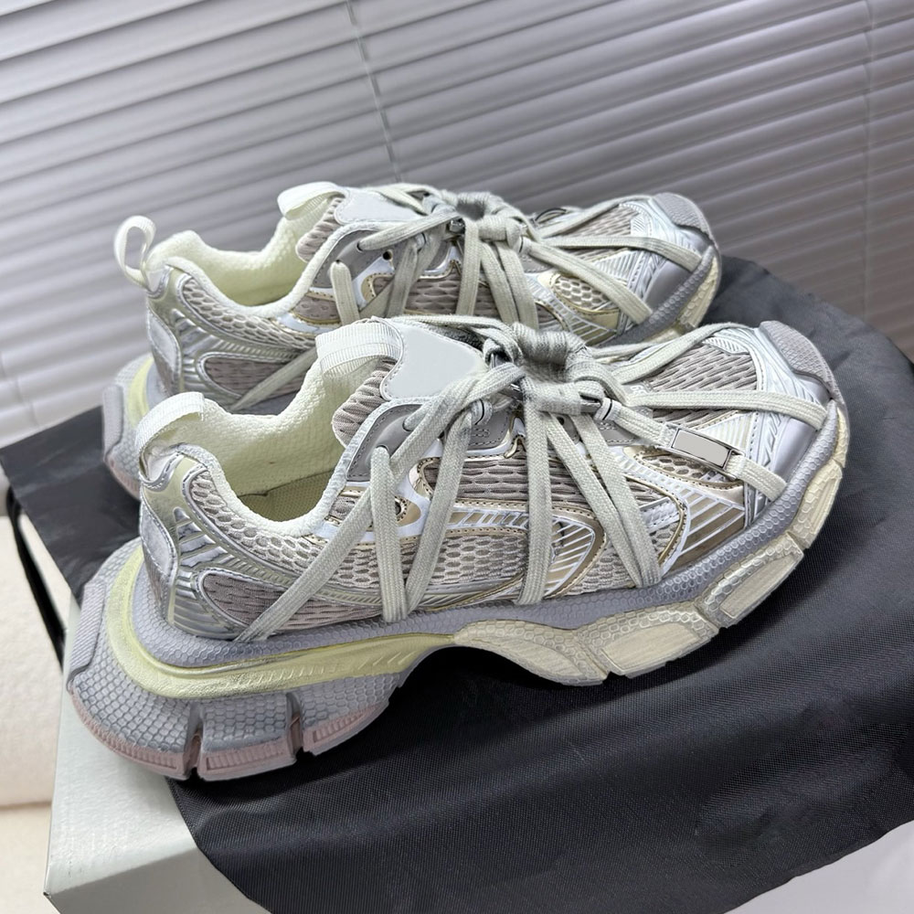 Mens Designer 3xl Extreme Laces Sneaker In Grey 825599W Upper With Lace Up Details Womens Sneaker Breathable Running Spring Summer Sports Shoes Mesh