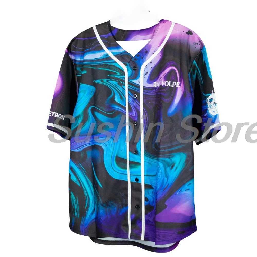 T-Shirts Ray Volpe Volpetron Men's Face Melt Baseball et Shirts V-Neck Short Sleeve Streetwear Tee Women Men Fashion TopsW261017