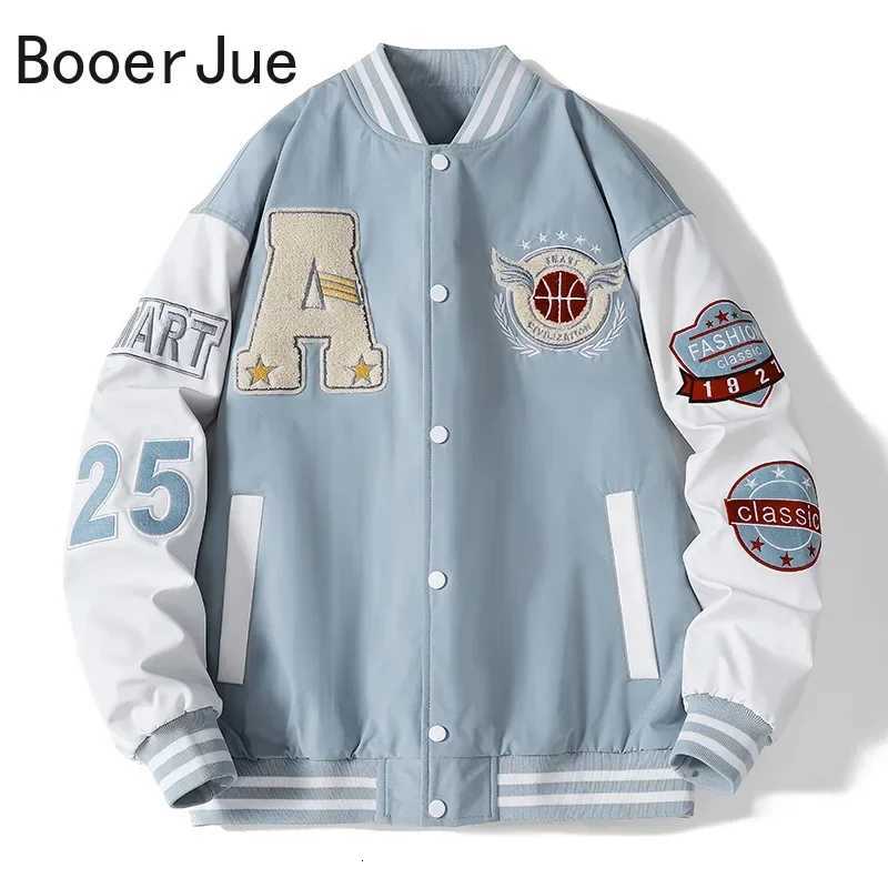 Jackets Varsity Baseball Bomber Men's Jacket Men Hip Hop Harajuku Bone Letter Patchwork Leather Jackets Streetwear Women Unisex College CoatsW2
