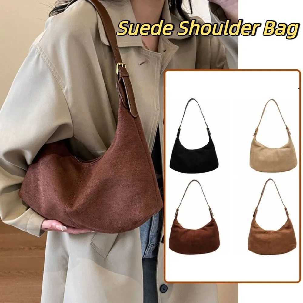 Cross Body Trendy Handbag Suede Shoulder Bag Solid Color Large Capacity Hobo Bag Korean Style Fashion Tote Bag Travel H261016