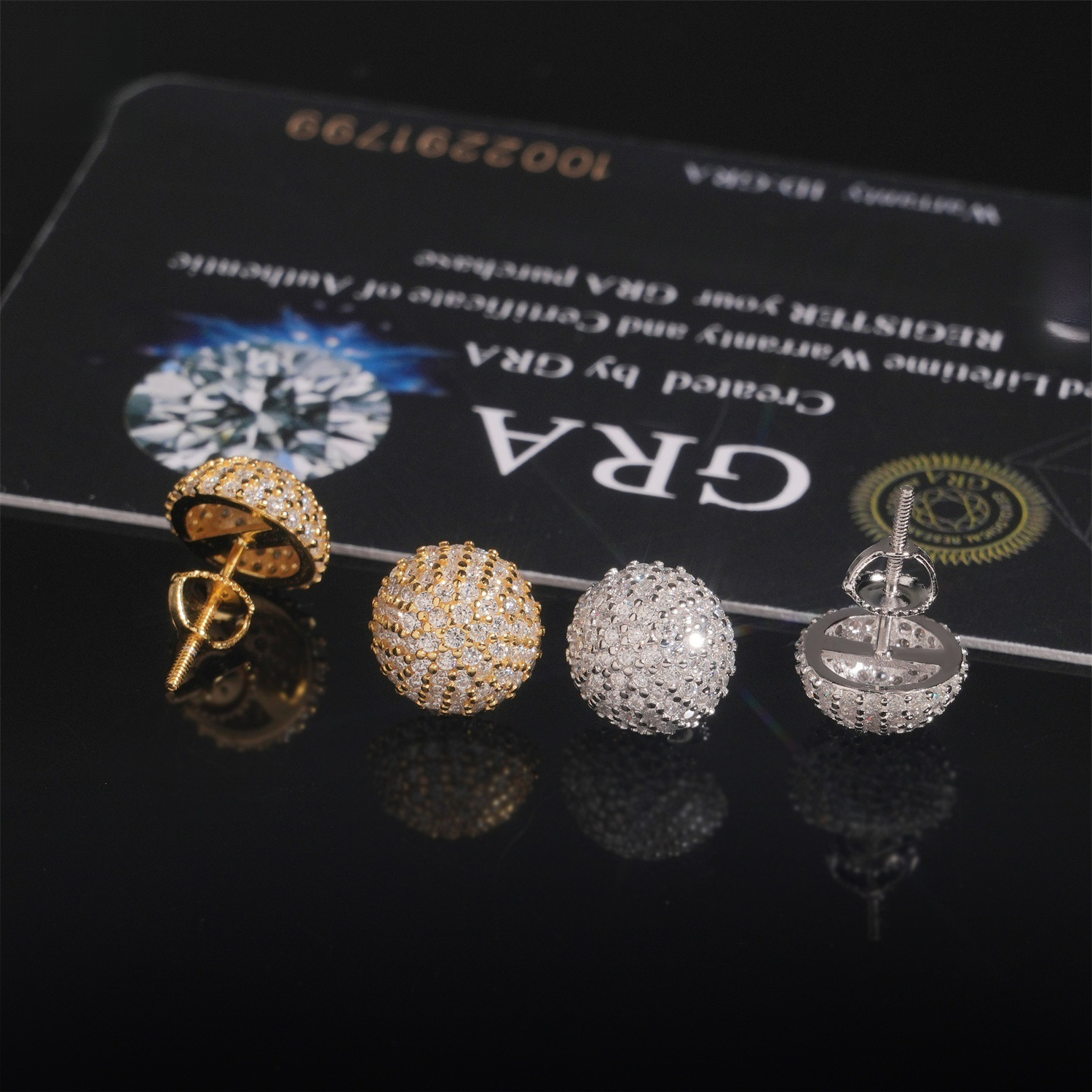 10mm new style mushroom-shaped earrings, S925 silver fully inlaid with moissanite, passes testing, light luxury earrings