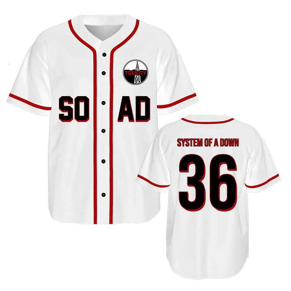 of Men's T-Shirts A System Down Baseball Tour 2026 Merch Unisex Streetwear Men Women Clothing Summer Button Up Fashion Tshirts Print TopW261017