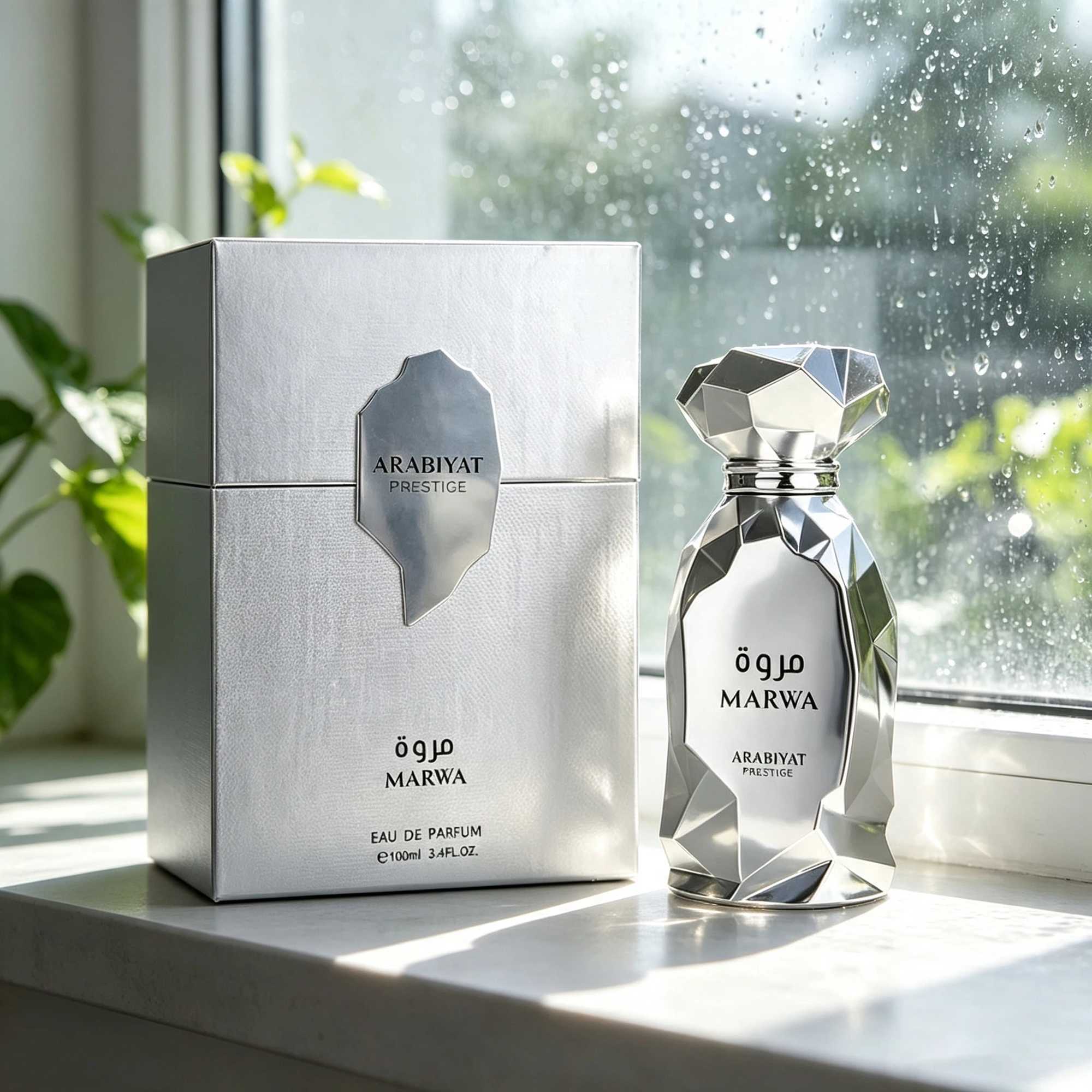 Silver MARWA Edge ARABIYAT Cut perfume 100ml Middle East Luxury Mirror Bottle Durable EDP Gift Box for Men and Women perfume M261016