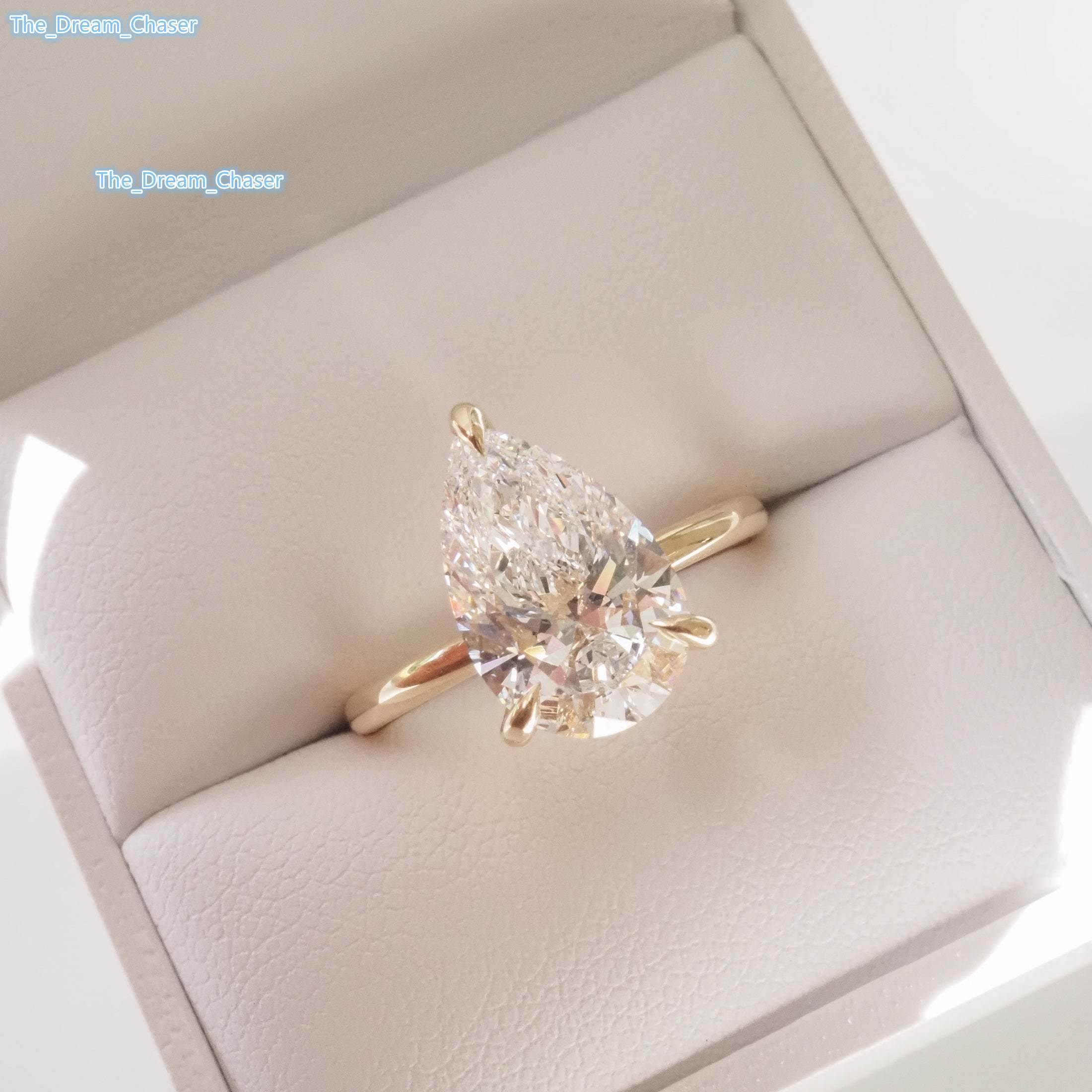 IGI Certified 1.0-4.0ct Pear Cut Lab-Grown Diamond Women's Classic 14K Pure Gold Luxury Wedding Engagement Ring Fine Jewelry