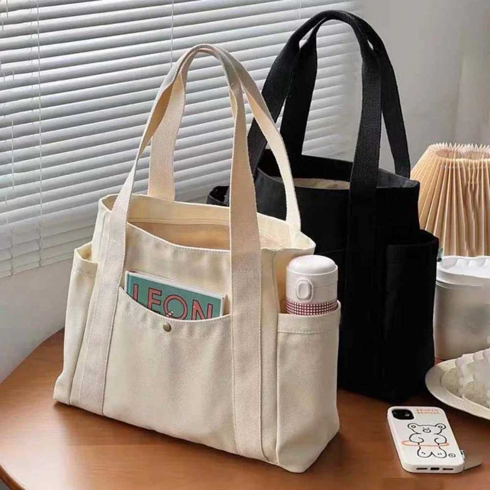 Cross Body Large Capacity Canvas Tote Bags for Work Commuting Carrying Bag College Style Student Outfit Book Shoulder Bag Bolsos Para Mujer H261016