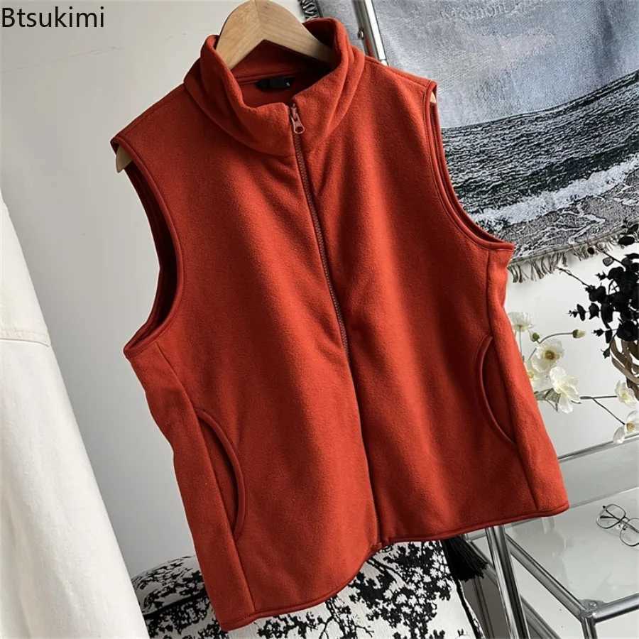 Men's Men's Winter Vests Autumn Polar Fleece Vests Stand-up Collar Zipper Pockets Vests Soft Windproof Couple Outdoor Casual Warm Waistcoa