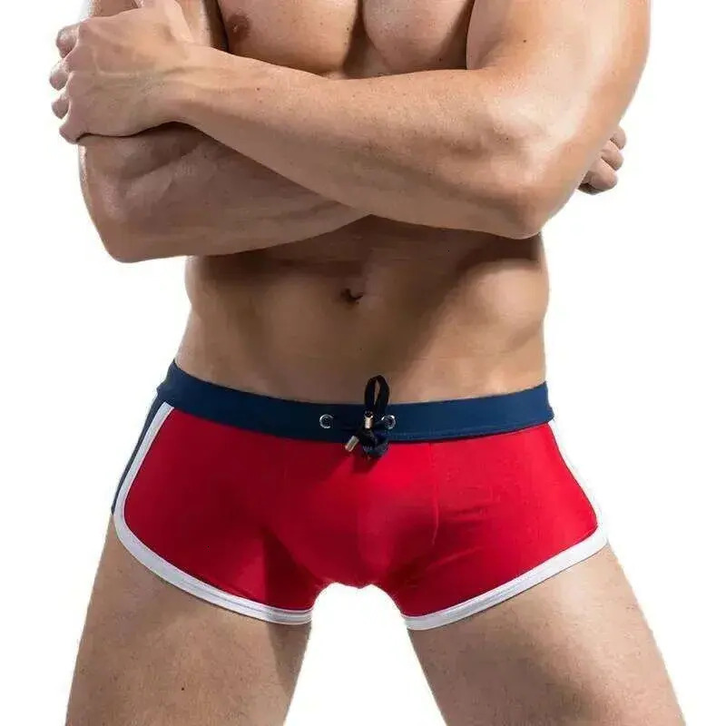 Men Swimwear Double Secure Drawstring Mens Swim Shorts board shorts Quick Dry Aro Trunks For Water Sports Trunks