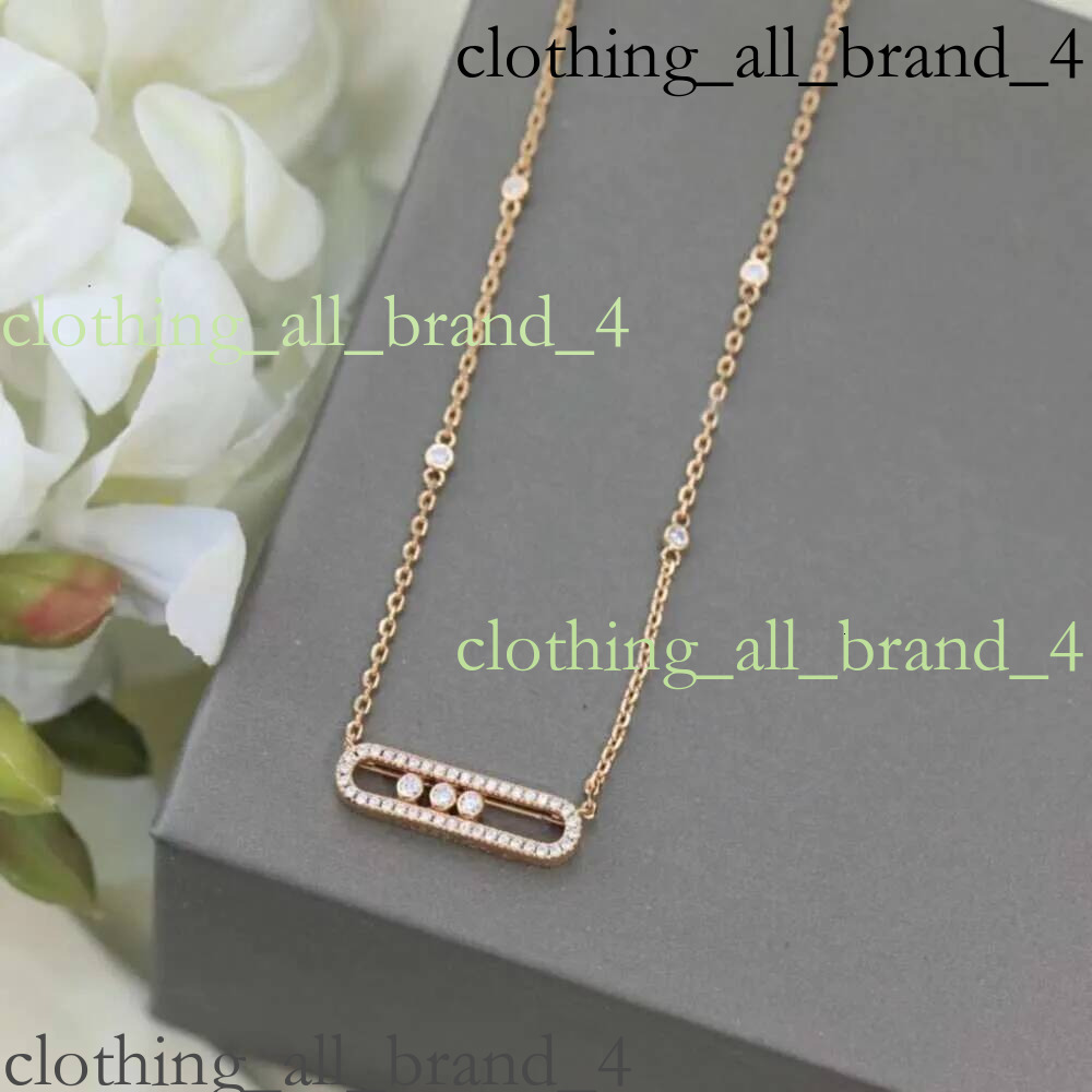 Designer Jewelry High Version Three Diamond Sliding Necklace Fashionable And Personalized Hollow Dynamic Full Pendant Collar Chain Bracelet Gold 202