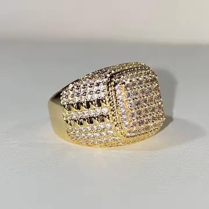925 Sterling Silver Moissanite Rhodium Plated Hip Hop Jewelry Unisex GRA Certified Ring Fashion Statement Accessory Women Men