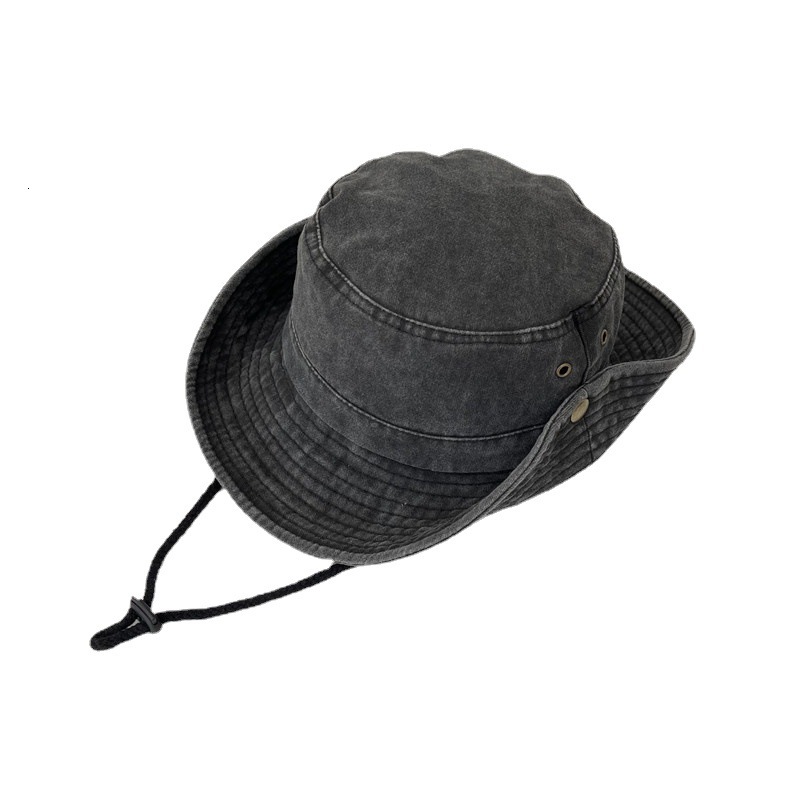 Vintage Niche Wide Brim Western Cowboy Fisherman Women Versatile Sun Protection Outdoor Fishing for Men Travel Bucket Hat