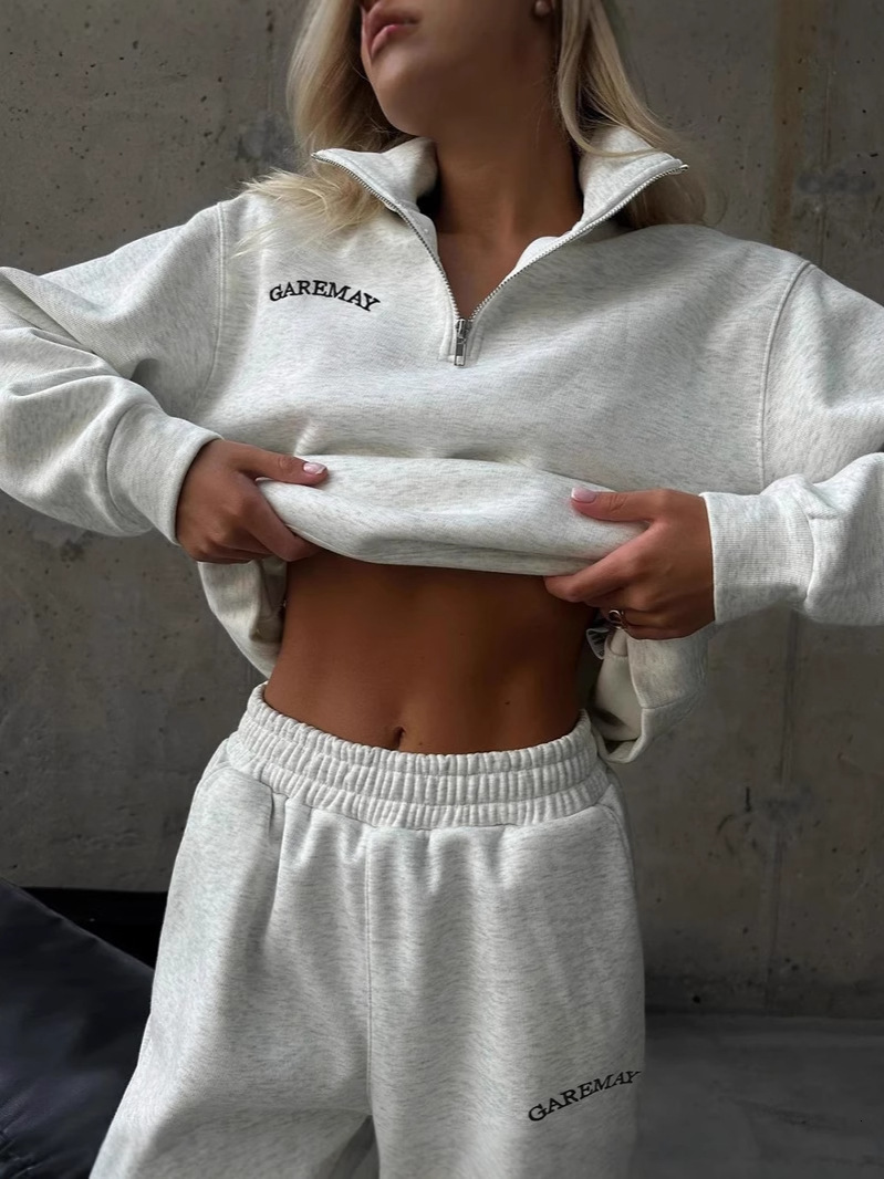 Tracksuit Women Designer Sweatsuits For Women Thick Warm Fleece Letter Print Sequin Sweatsuit Autumn Winter Casual Outfits Clothes