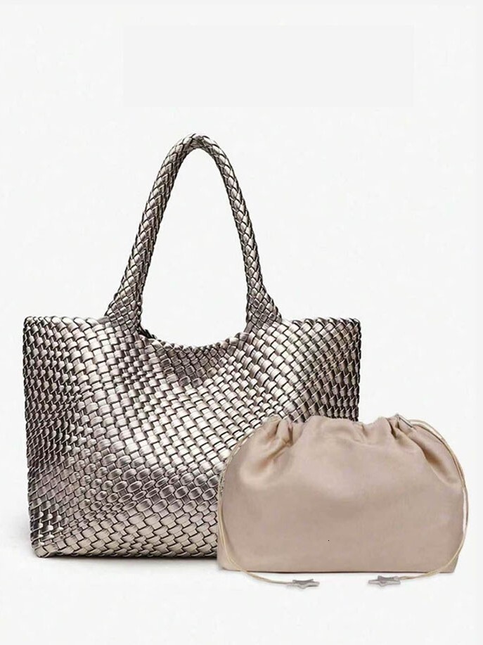Large Handmade High-Capacity Woven Tote Women, Versatile For Commuting, Simple And Elegant Shoulder Bag, Underarm Bag Vintage Tote Bag With Large Ca