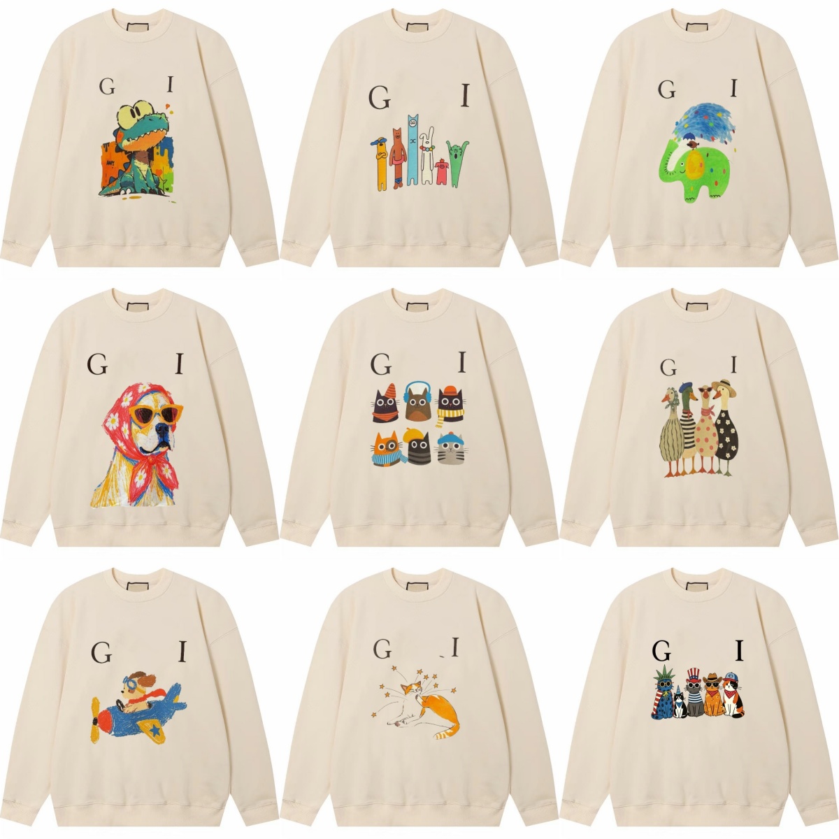 Designer casual men's and women's brand letter printed children's long sleeved round neck pullover fashionable pure cotton children&#