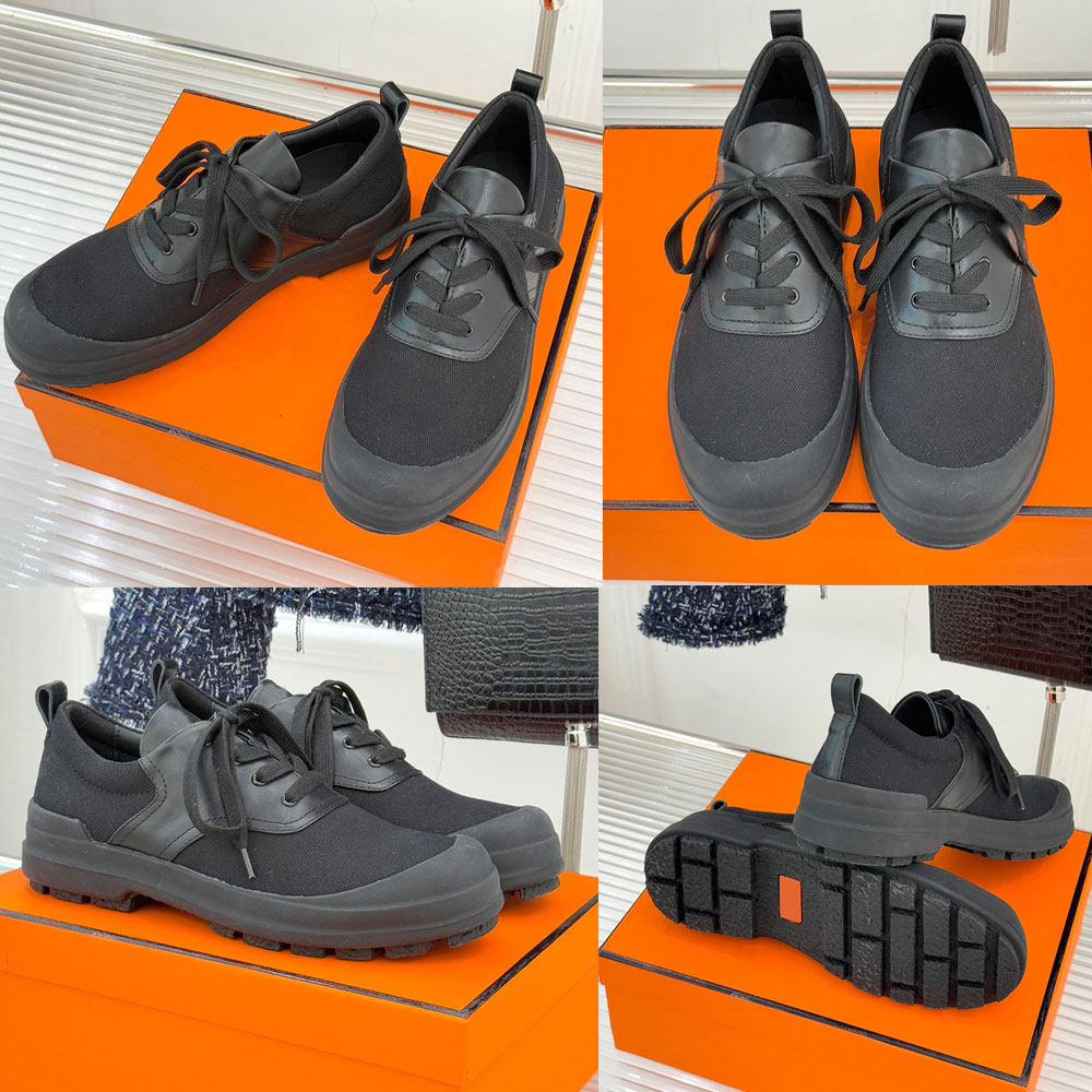 New Luxury Designer Leather And Canvas Sneakers Womens Comfort Lace Up Sneaker Modern Urban Look Fashion Brand Sports Shoes Anti Slip Rubber Outsole