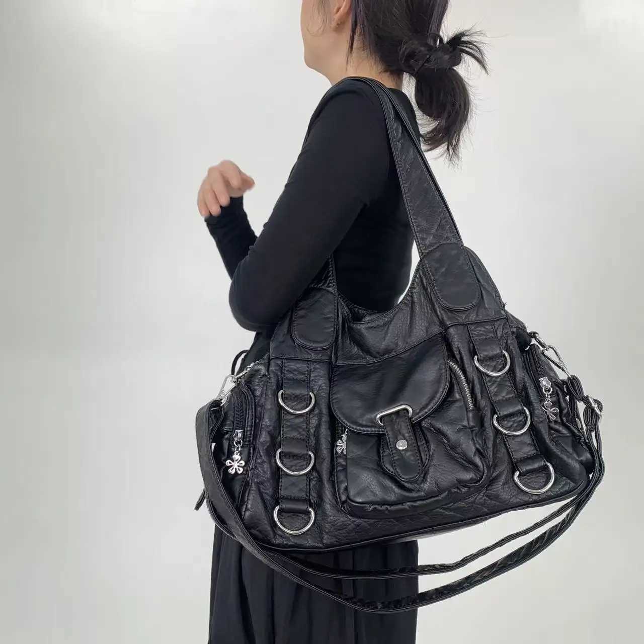 Evening Bags Venn Angel Bag Women Small Handbags Satchel Top-handle Handbag PU Shoulder Bag Fashion Dumpling Pack Multi-pockets Shoulder Bags H26101