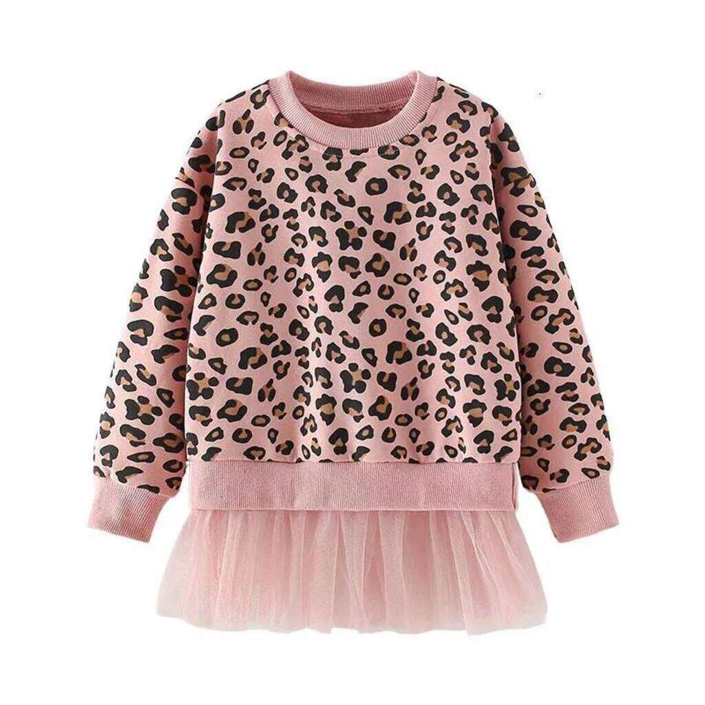 Girls Hoodie 38T Long Sleeve Autumn Spring Winter Arrival Leopard Print Baby Clothes Girls pullover Sweatshirts Toddler Costume Mesh Hood Shirts Cre
