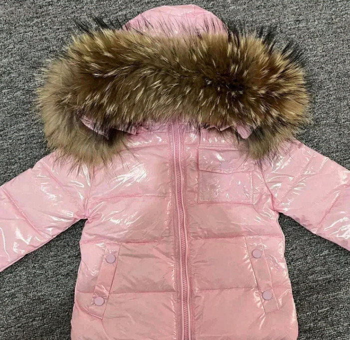 Winter Big Kids Short Hooded Down Jacket With Big Fur Trim, Thick Warm Filling Boys Girls Outerwear, Fashion Cool Children School Coat in Multi Colo