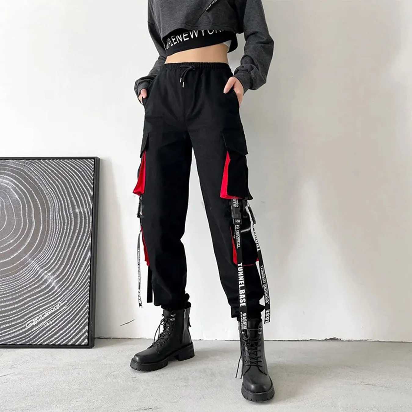 Leggings Women's Pants Capris Women's Pants Women Aesthetic Harem Pants Punk Pockets Joggers Harajuku Femme Hiphop Trousers Techwear Y2k E