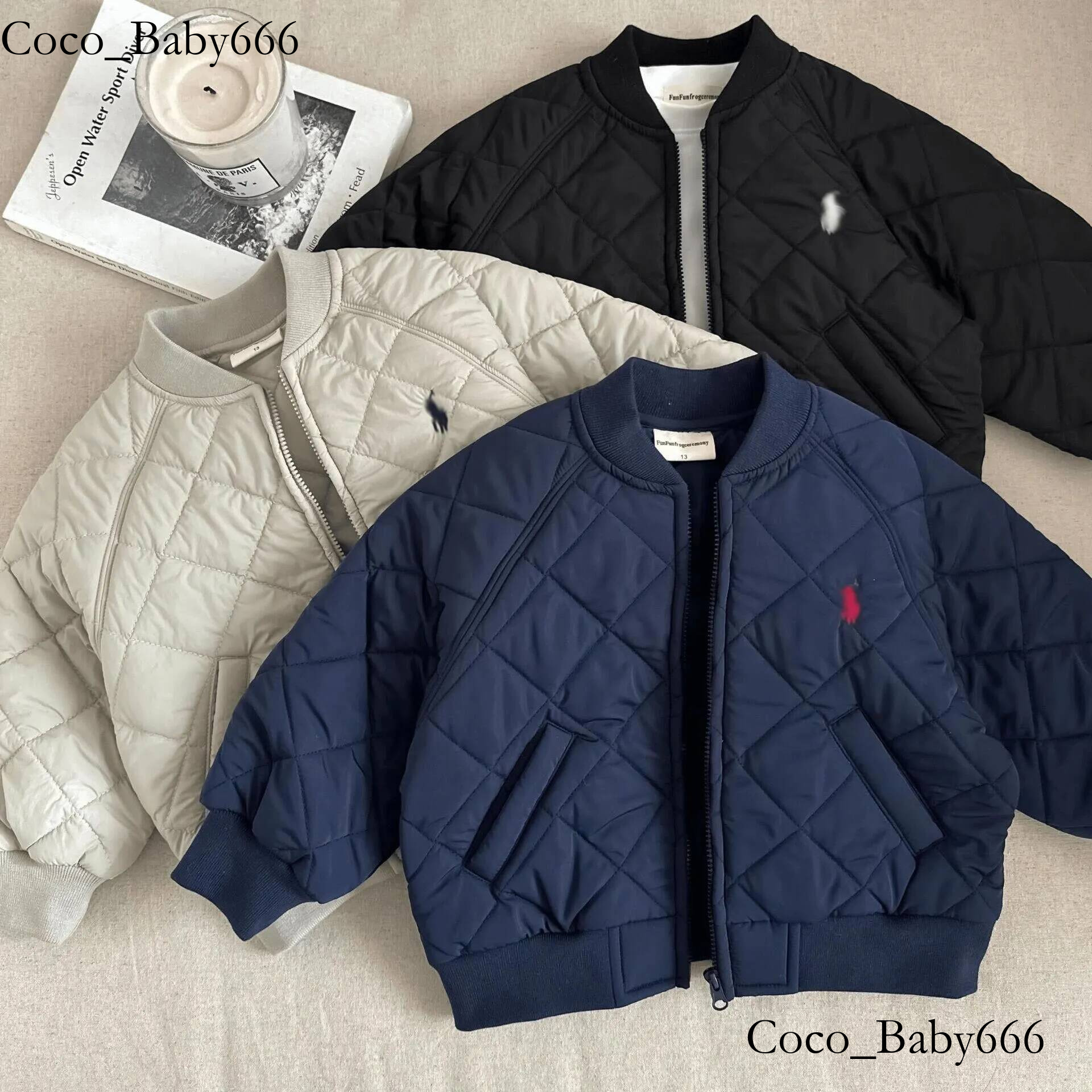2025 Designer Autumn Winter New Arrival Unisex Kids Embroidery Trendy Baseball Style Quilted Coat Stylish Toddler Cotton Jacket62