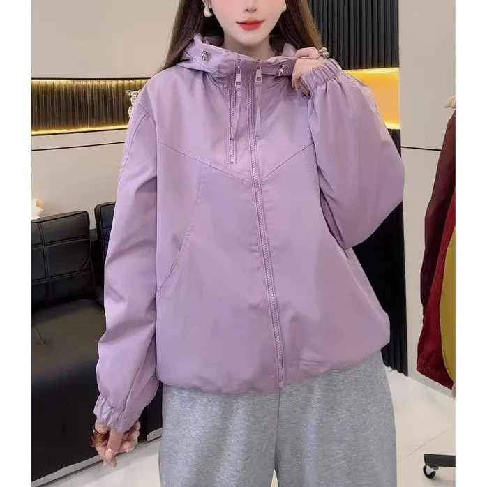 Somenie Double Zipper Submachine Jacket for Women 2026 Women's Spring Loose and Versatile Windproof Small Top 260922