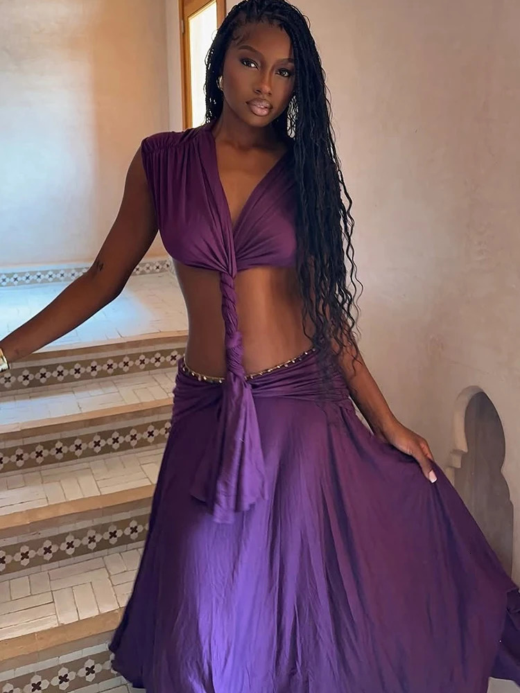 Kliou Sexy Hollow n Long Dress Woman Low-Neck Sleeveless Backless Waistless Ruched Midnight Prom Party Elegant Vestidos 261015