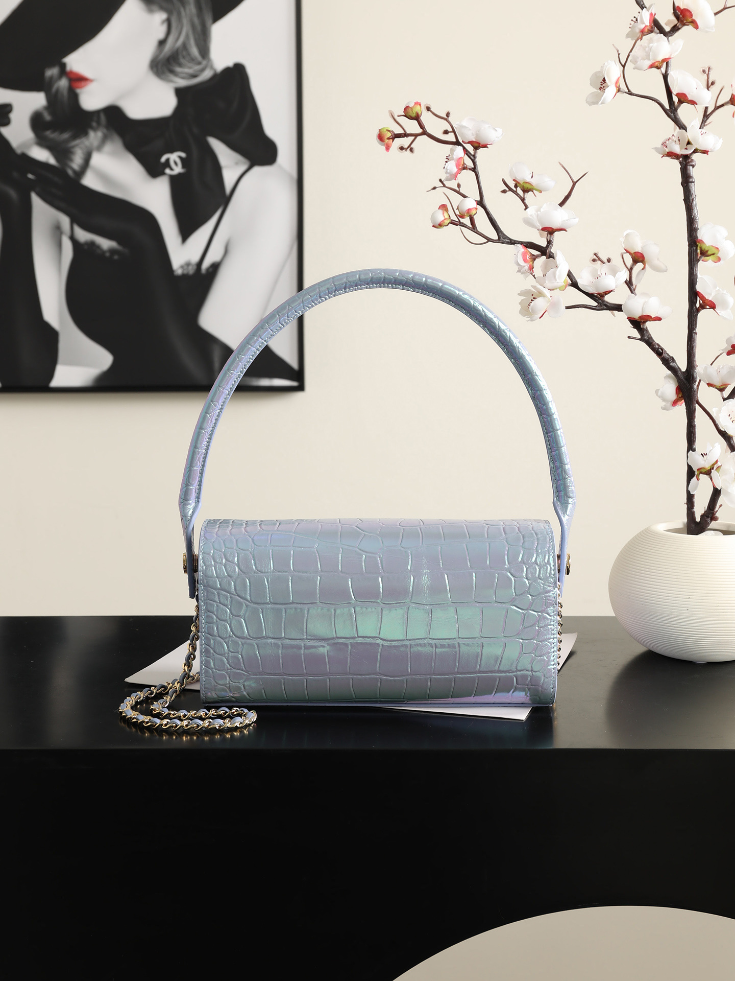 CC Bowling Handbag vintage Metal Double C Women's Maternity bag designer brand high quality top quality leather
