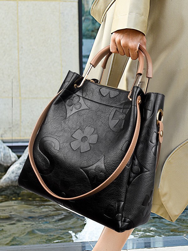 New Handbag For Women, High-End Large-Capacity Bucket Bag, Fashionable Embossed Commuter Mother-Daughter Tote Bag Kl928