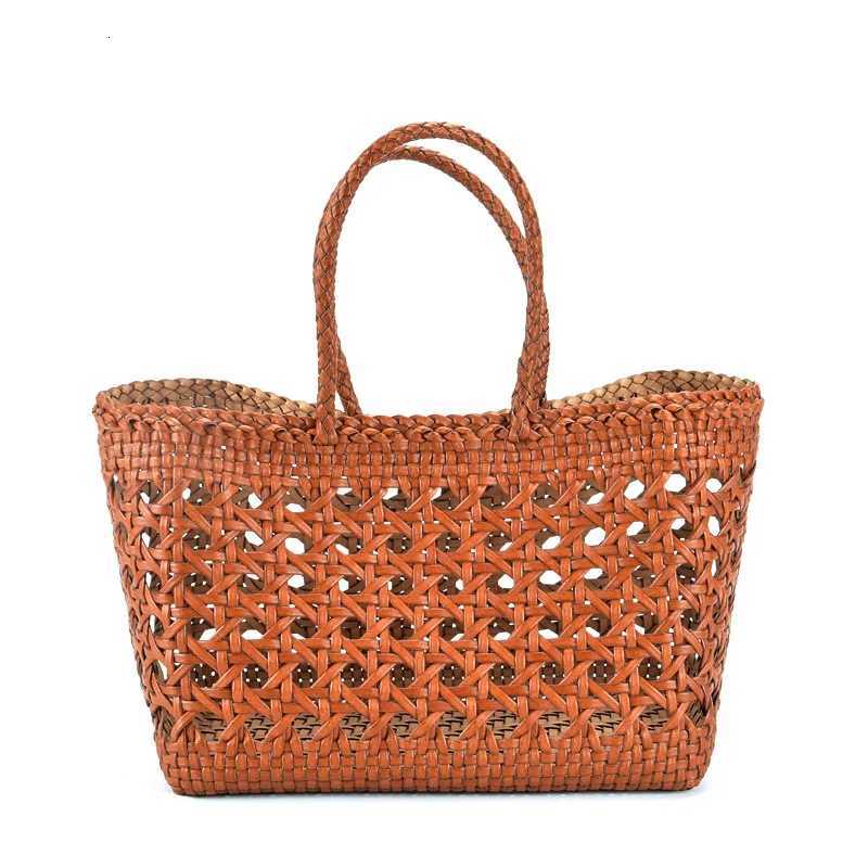 Evening Bags 2026 Famous Women's Bag Woven Bag Genuine Leather Hollowed Out Vegetable Basket Hot Selling Internet H261016