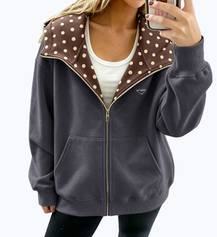 Designer Womens Hoodies Y2K Casual polka dot sweater hoodie jacket Zip Up Hoodie Spring Autumn Casual Hip Hop Streetwear Jacket