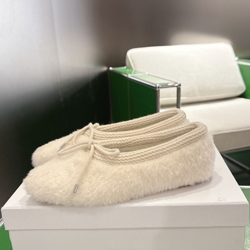 Womens ABBY Flat Shoes Ladies Almond Shaped Toe Cap Ballerinas Designer Runway Style Ballerina Fluffy Fashion Commute Casual Shoes Leather Outsole S