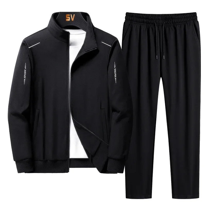 Male Tracksuit Jacket Men Set Large Size 6XL 7XL 8XL Fashion Autumn Winter Homme Suit Sweatshirt Sweatpants Men's Set 261013