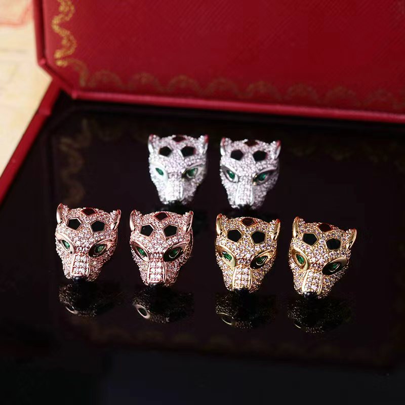 Luxury Crystal Love Earrings Brand Leopard Diamond Women's Earrings High Quality Stainless Steel Designer Jewelry