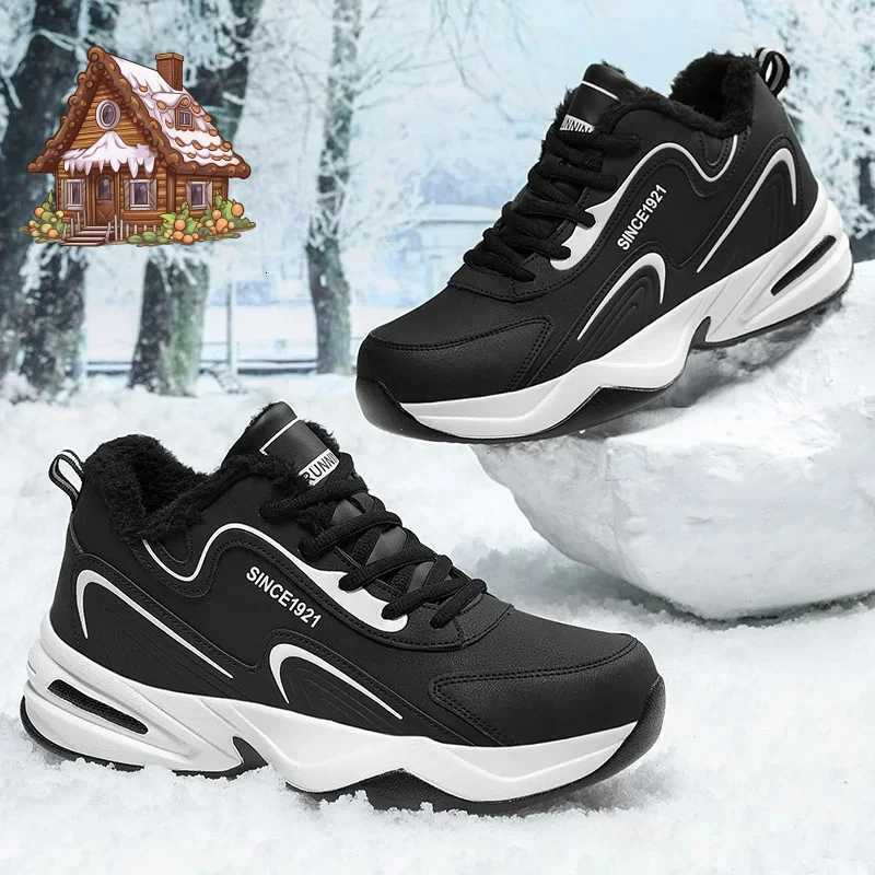Casual Shoes 2025 Mens Snow Winter Shoots Warm Casual Sneakers Fashion Leather Waterproof Sport Running Shoes Men Nonslip Tenis H261016