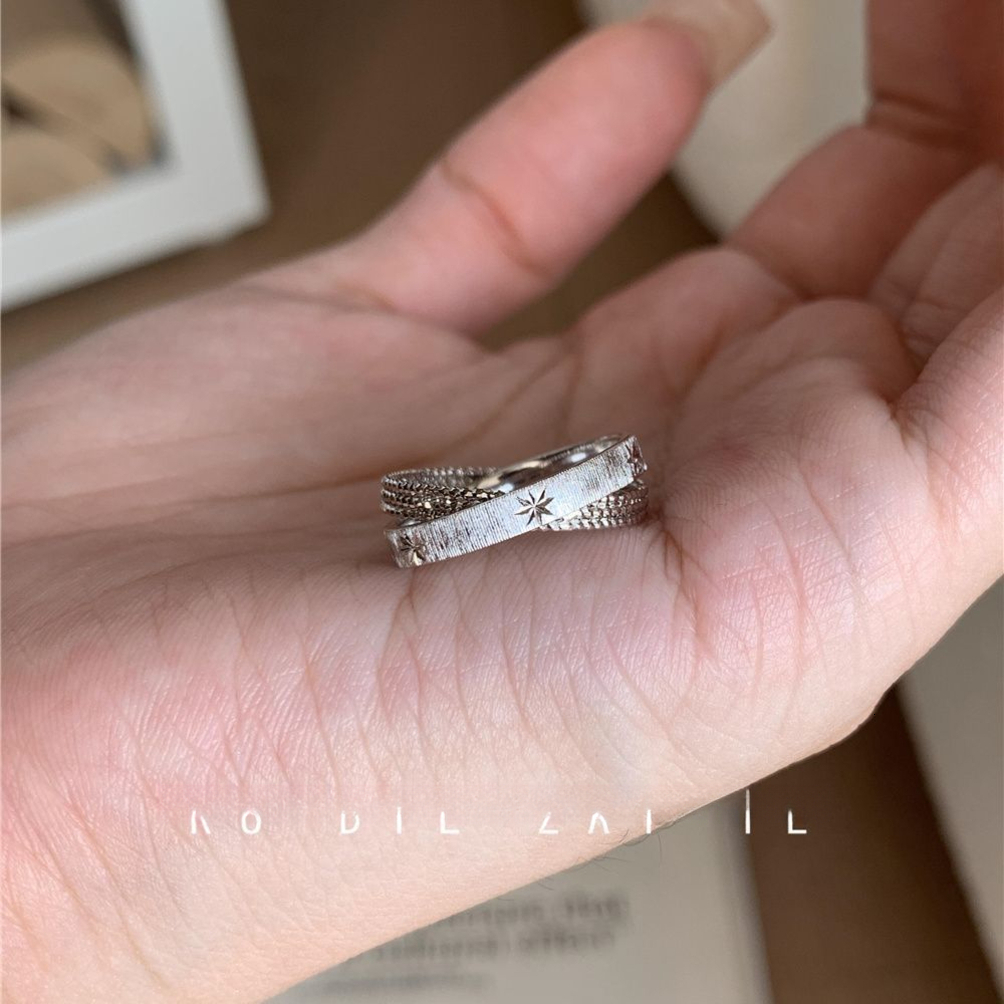 2026 Kuning cologne Mercury Record Small Double ~ Vintage Brushed Star perfume Light Luxury High-End Feel Ring Designer L3