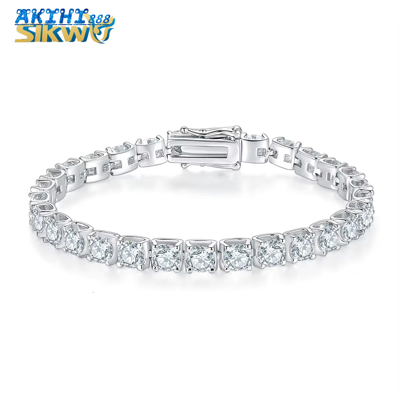 Cheap Price Tennis Chain 3mm 4mm 5mm GRA Hip Hop Jewelry 925 Sterling Silver VVS Moissanite Rhodium Plated Classic Iced Necklace