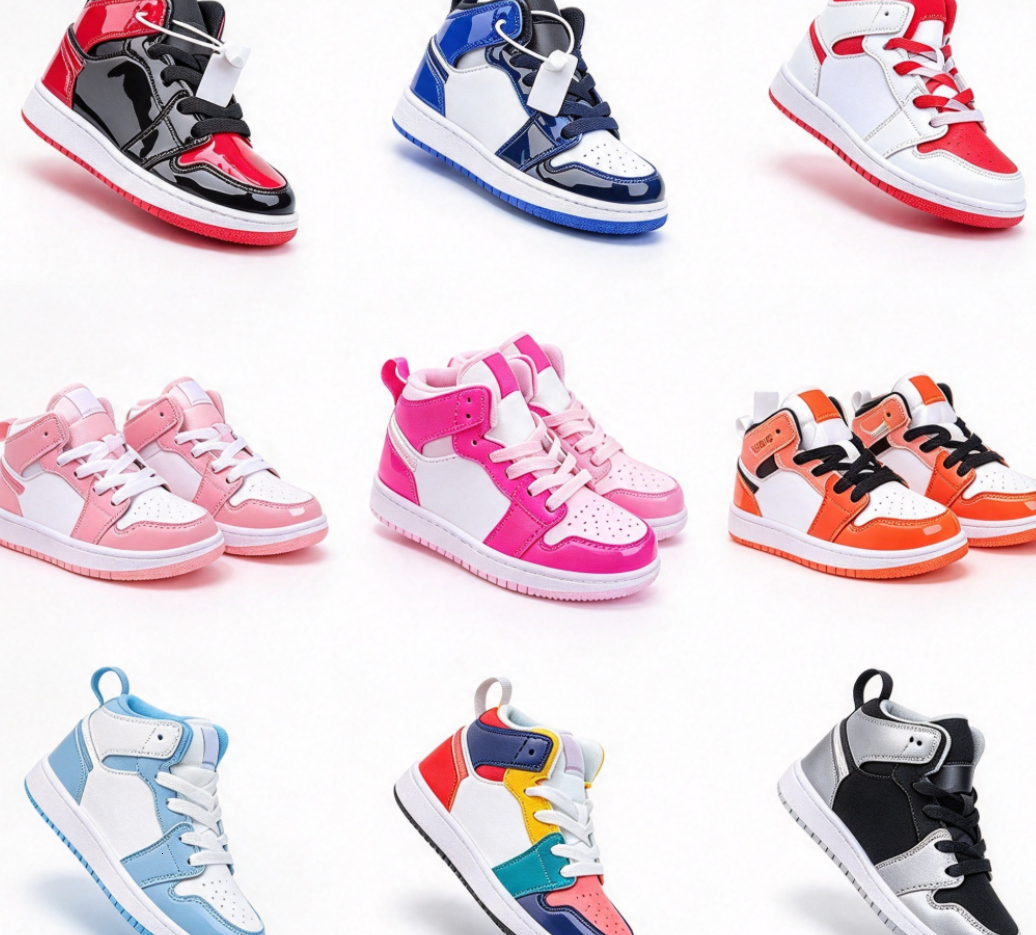 Kids Basketball Athletic Sneakers Designer Laser Multi Color White Black Gold Red Blue Sports Trainers Unisex Toddler Boys Girls Outdoor Footwear EU