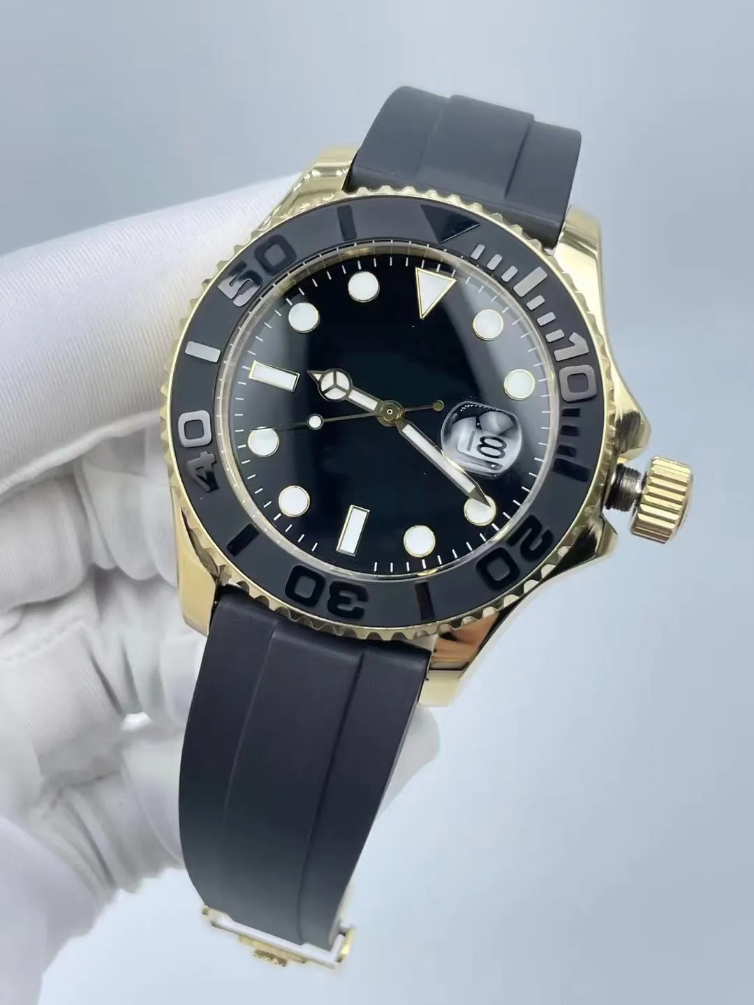 42mm Mens Watches Black Rubber Strap Automatic Mechanical Men's Watch Stainless Steel Fashion Luminous Sports Man Wristwatches Gifts for Male W