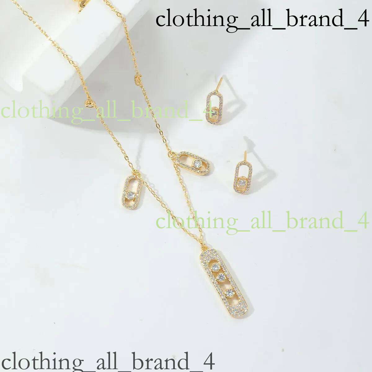 Designer Jewelry High Version Three Diamond Sliding Necklace Fashionable And Personalized Hollow Dynamic Full Pendant Collar Chain Bracelet Gold 202