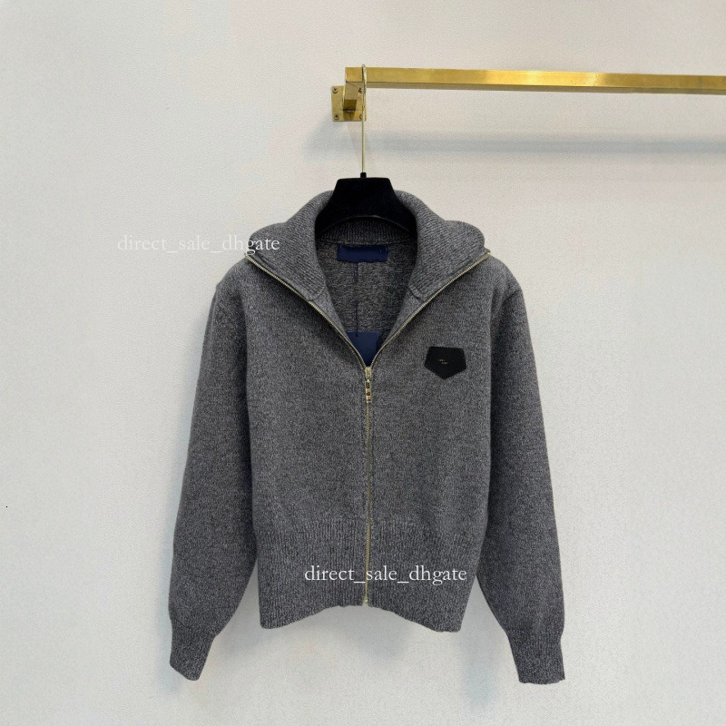 Designer 26 Early Autumn New Style Solid Color Simple Turn-Down Collar Knitted Long-Sleeve Cardigan dbfc