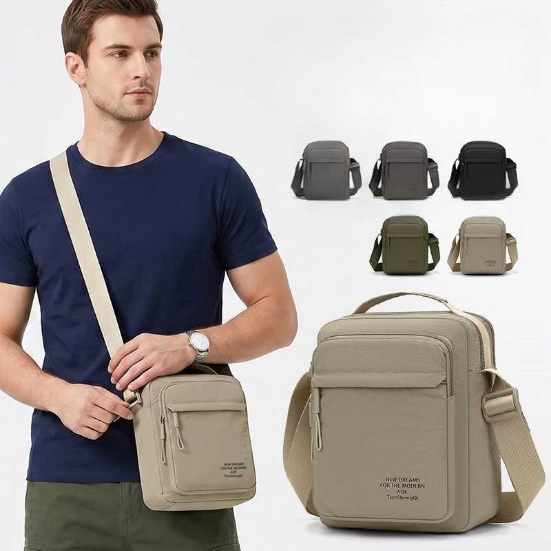 Cross Body Men's Nylon Crossbody Backpack Fashionable Versatile Summer New Style Waterproof Single Shoulder Sling Bag Simple Design H261016