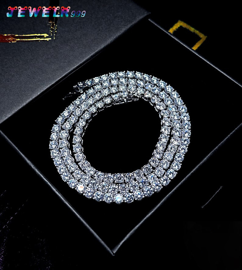 SMON01 Cheapest Wholesale Factory Price D Color 2MM 3MM 4MM Hip Hop Moissanite Diamond Tennis Chain Necklace for Women Men