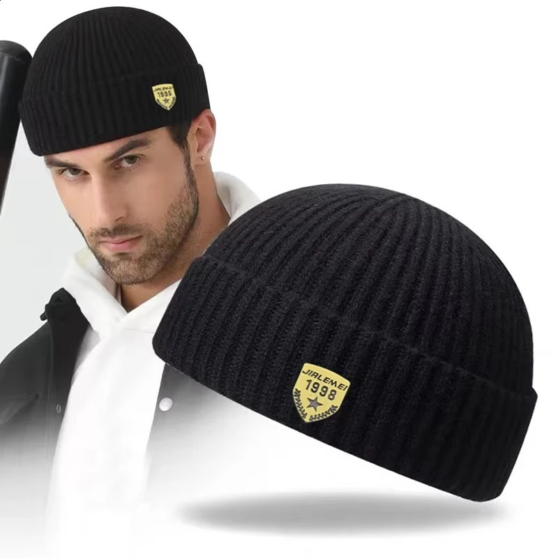 Autumn and winter knitted hat men's warm woolen hat couple pullover landlord hat ins street melon skin hat 1998261016