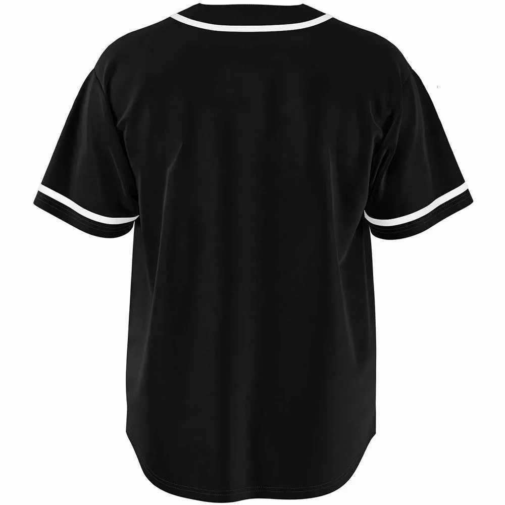 Baseball Men's White T-Shirts Black Classic Men's Short Sleeve Fashion Clothing Streetwear Unisex Summer Button Up Loose Casual ShirtW2610