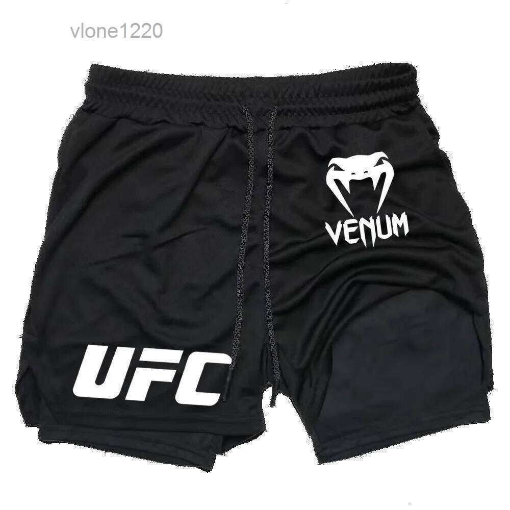 Men's UFC Printed Quick-Dry Double-Layer Sports Shorts Breathable Tennis Training Shorts J260302