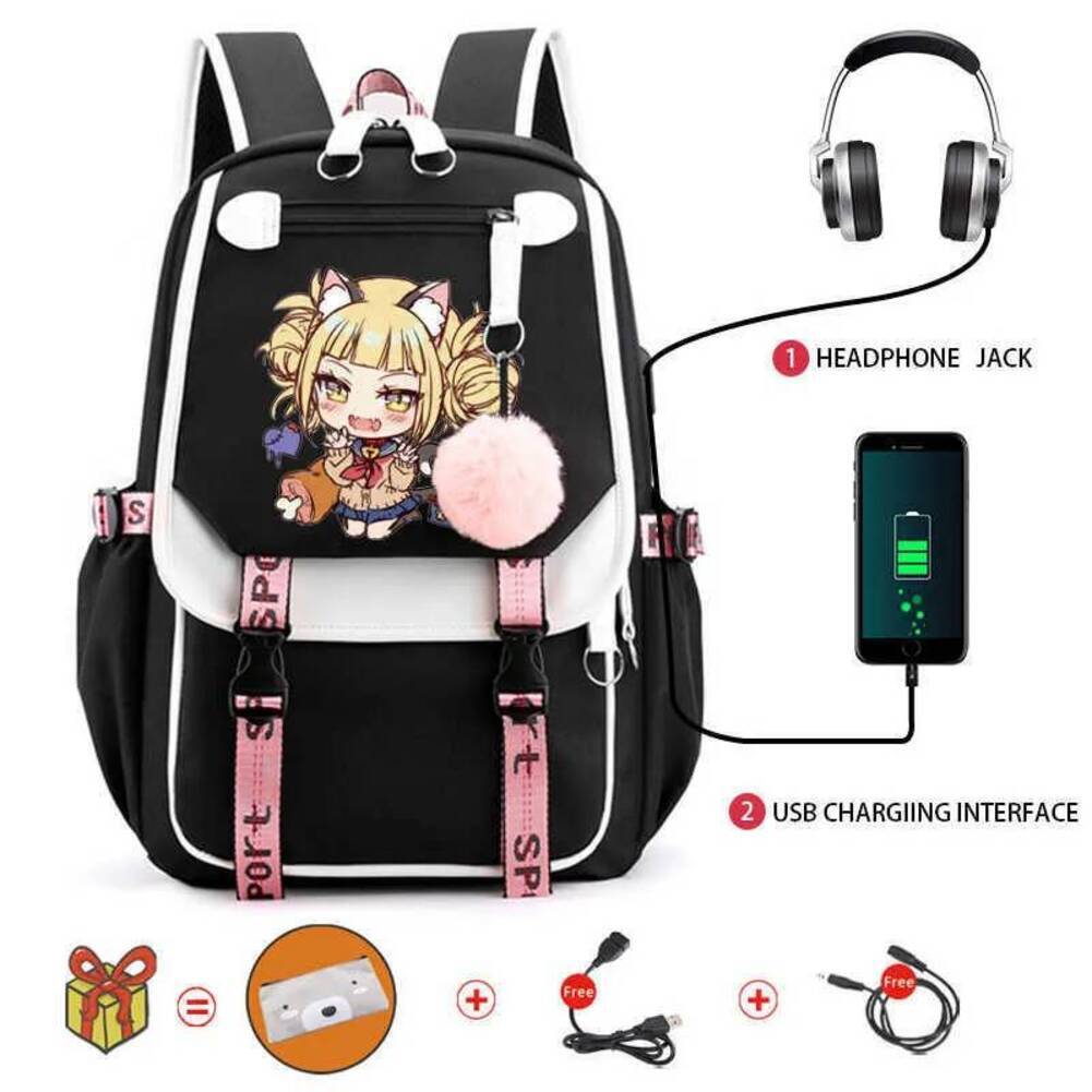 Backpack Anime Backpack My Hero Academia Toga Himiko Kawaii Schoolbag Girls Boys Manga Cartoon Large Capacity Bookbags outdoor For Teenager Sports T