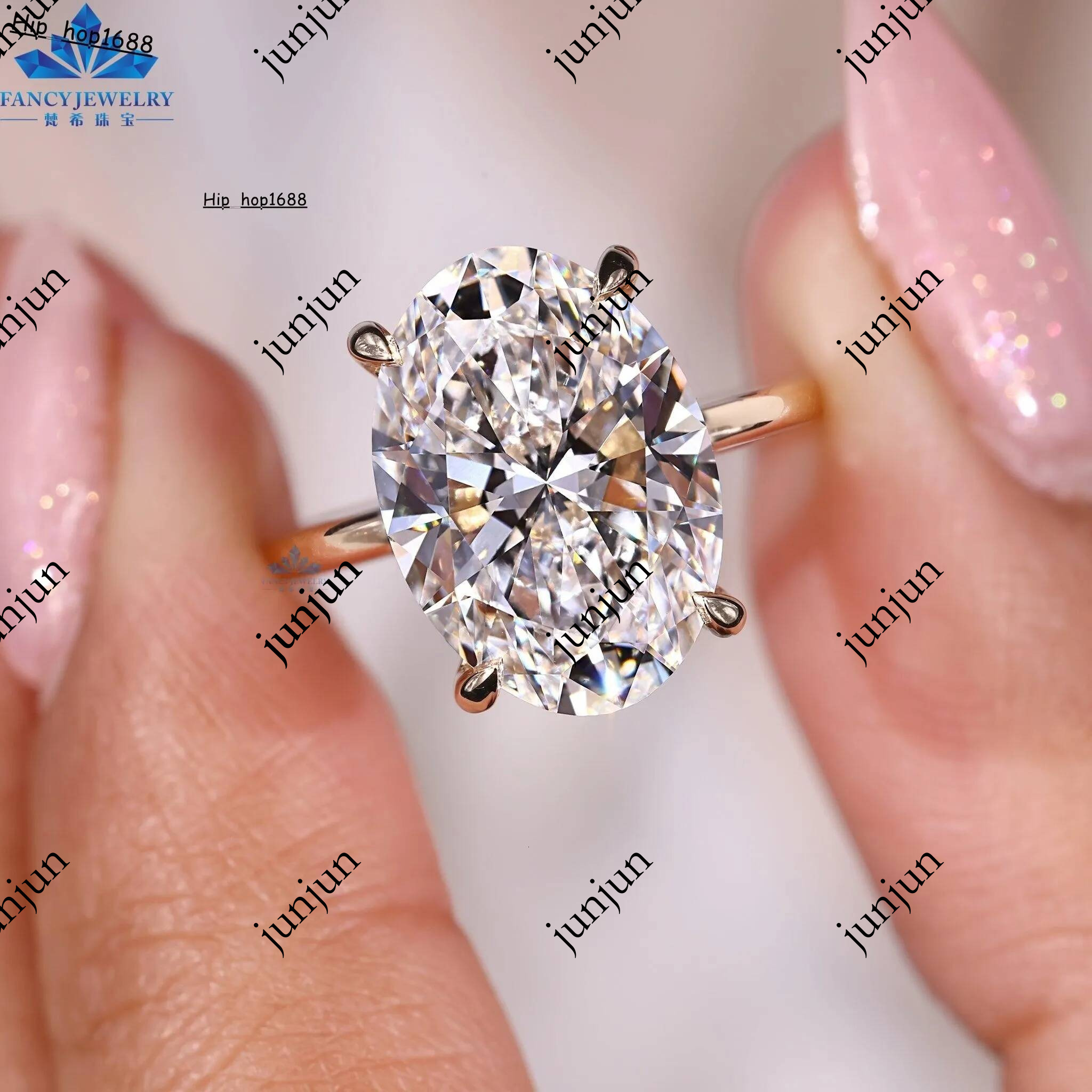 18K Classic Lab Grown Diamond Oval Engagement 1CT 5CT D Color IGI Certificates Solitaire Wedding Ring Women Fine Jewelry