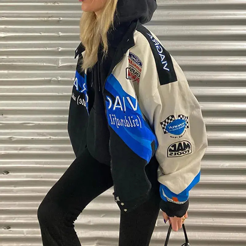 Women Short Jacket Women Short Jacket Womens Jackets Fashion Print Baseball College Couple Bomber Unisex Racer Varsity Hiphop Streetwear Coats Casua